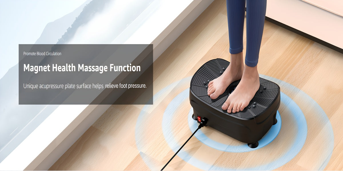 Vibration Plate Exercise Machine, Portable Full Body Vibration Platform, 9 Preset Mode & Auto Mode Fitness Board for Weight Loss Shaping, with Resistance Bands, 99 Levels