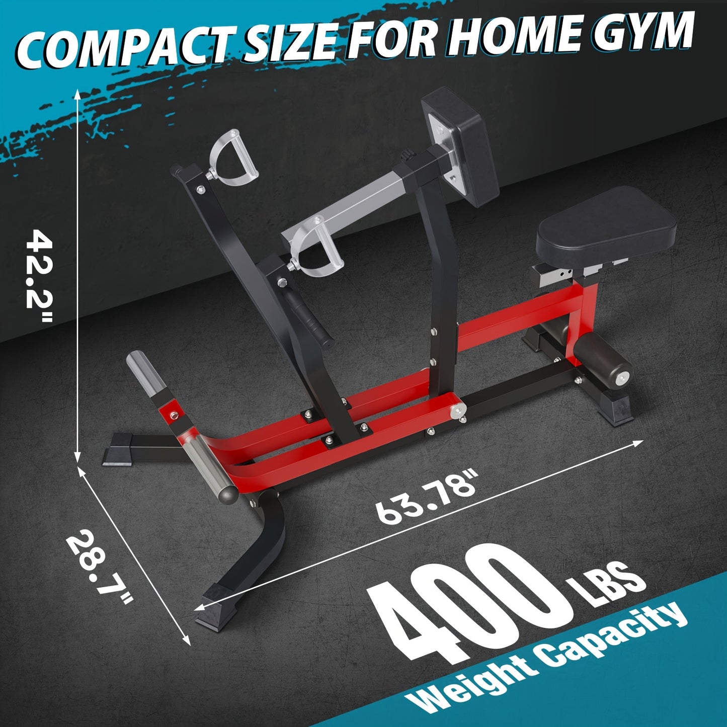 400lb Capacity Seated Row Machine With Plate Loaded Arms, Adjustable Back Workout Equipment With Independent Arms, Multi-Grip Positions.