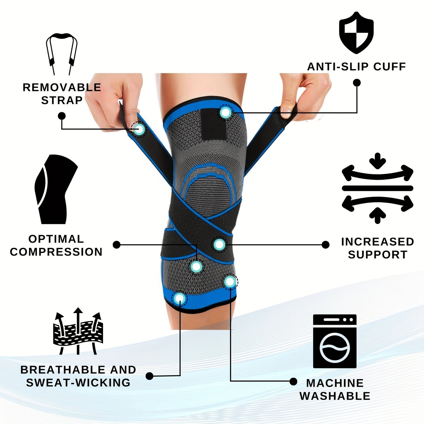 (2pcs) Order A Size Up Get Maximum Knee Support & Arthritis Relief For Men & Women - Adjustable Strap Wrap For Running, Cycling & Exercise!