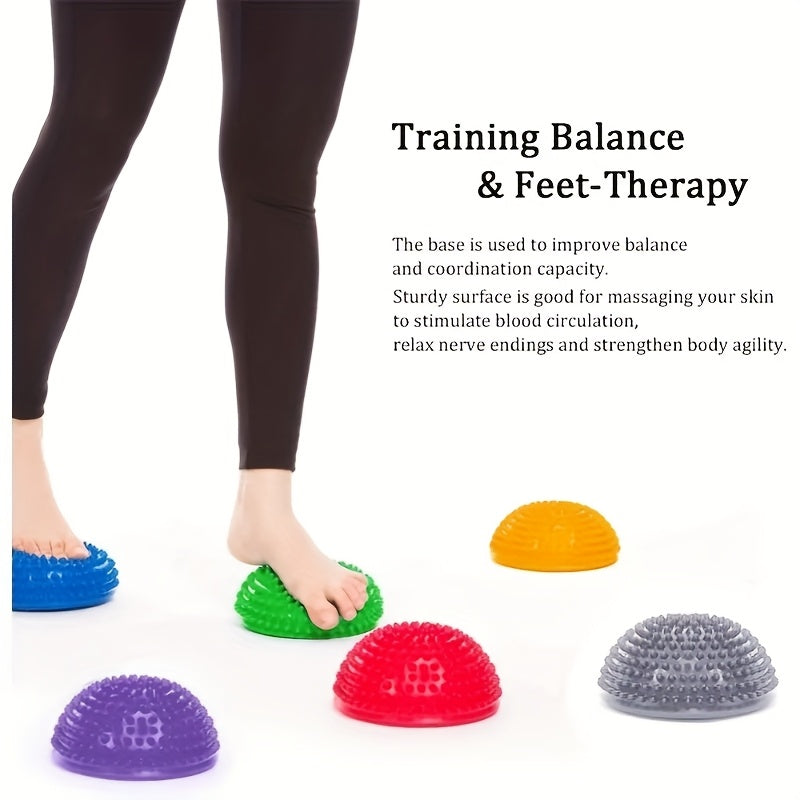 4-Pack Non-Slip PVC Balance Balls with Air Pump - Multi-Color Stability Balls for Yoga, Pilates, Gym & Tactile Relax | Foot Massage, Sensory Play & Balance Training | Ideal for Fitness, Easter, Mother’s Day Gifts, Pilates A
