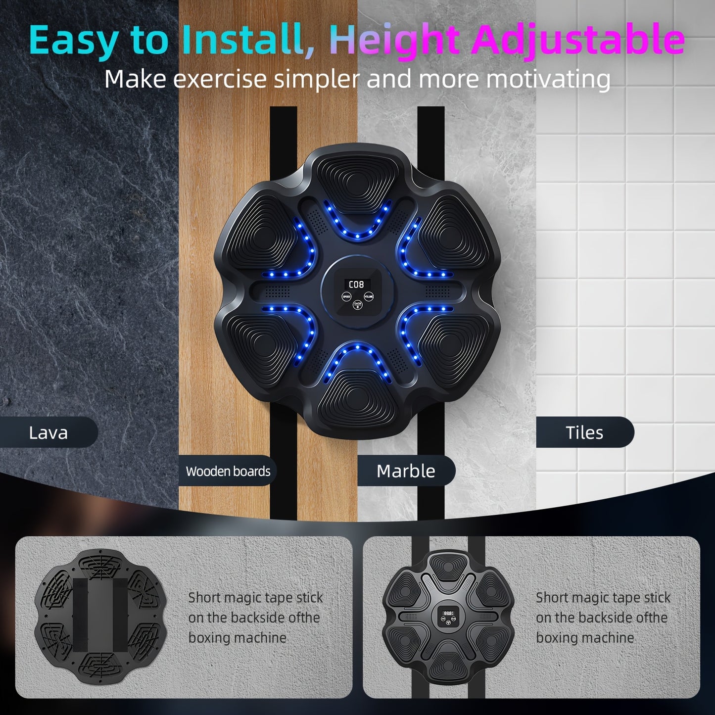Music Boxing Machine - LOVEWE Wall Mounted Workout Equipment For Adults With Boxing Gloves - Home Boxing Target Machine