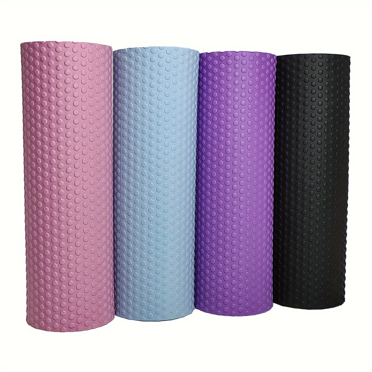 1pc Premium EVA Foam Roller - Textured Surface for Enhanced Flexibility, Muscle Relaxation | Ideal for Yoga, Pilates & Fitness | Available in Purple, Blue, Black, Workout Accessories