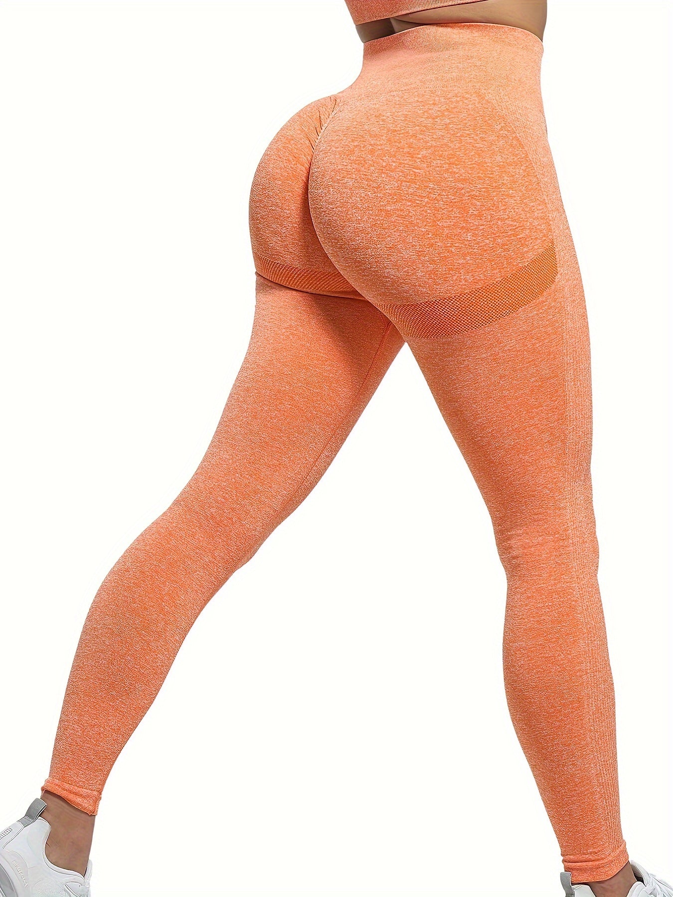 Seamless High Waist Stretchy Sports Tight Pants, Solid Slimming Yoga Fitness Workout Gym Exercise Leggings, Women's Activewear