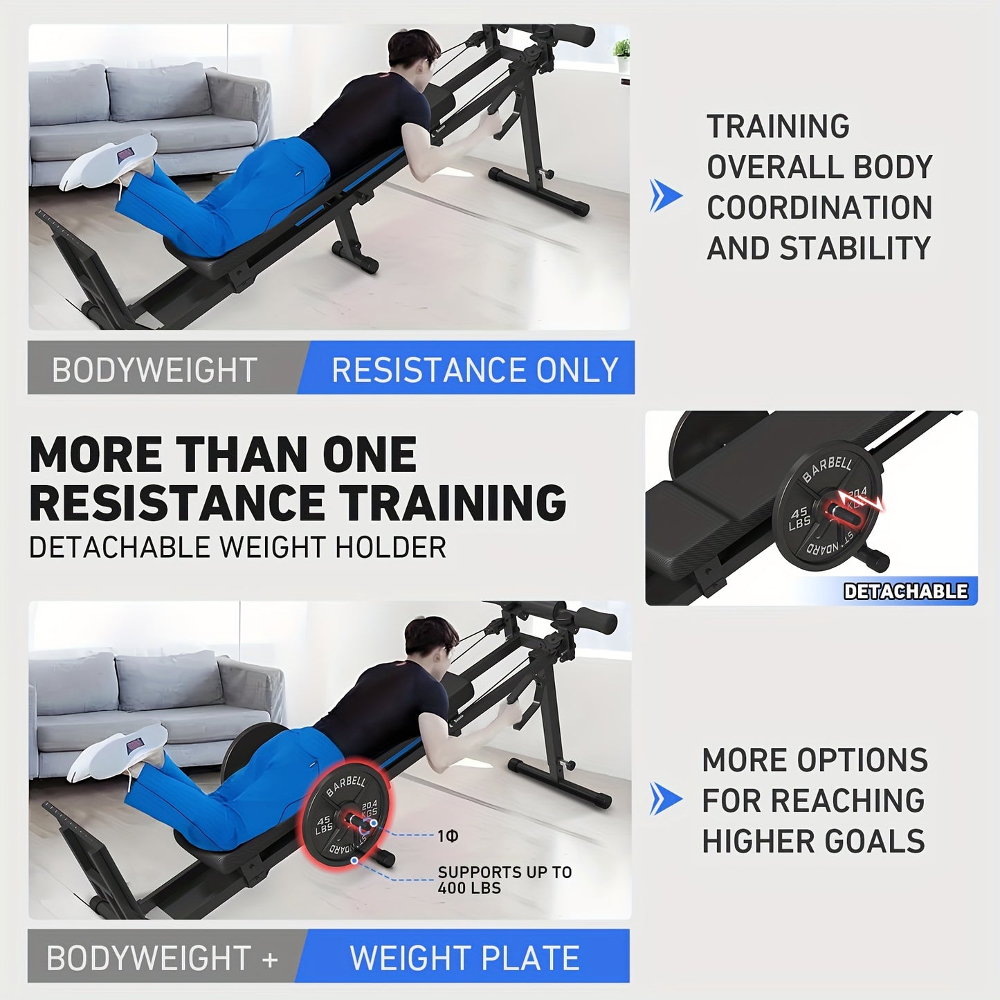 1 Total Gym Bench Press - Versatile Indoor Home Gym Workout Equipment, Black Iron with Adjustable Backrest and Arm Support, Ideal for Full Body Strength Training, Gym Accessories