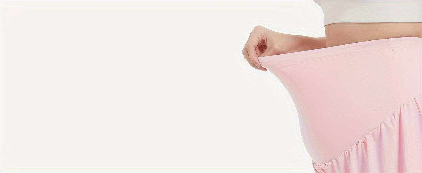 1 Piece Maternity Sport Flowy Shorts 2 in 1 Butterfly Abdominal Exercise with Pockets Pregnancy Shorts for Running