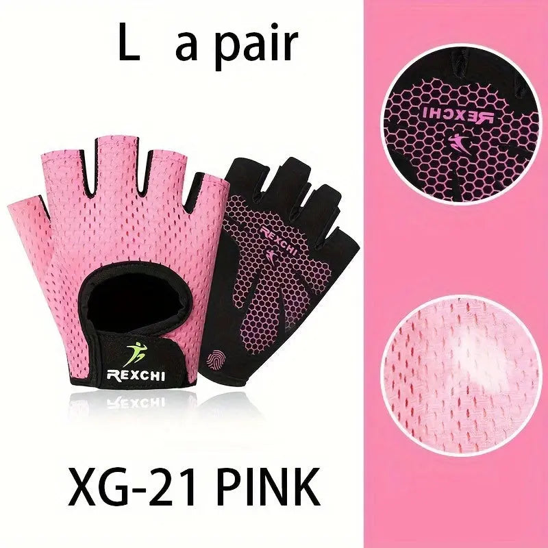 1 Pair of Premium Half Finger Fitness Gloves - Non-Slip, Breathable, and Protective for Weight Lifting, Gym, Dumbbell Exercise, Sports, and Cycling Nova Trendz