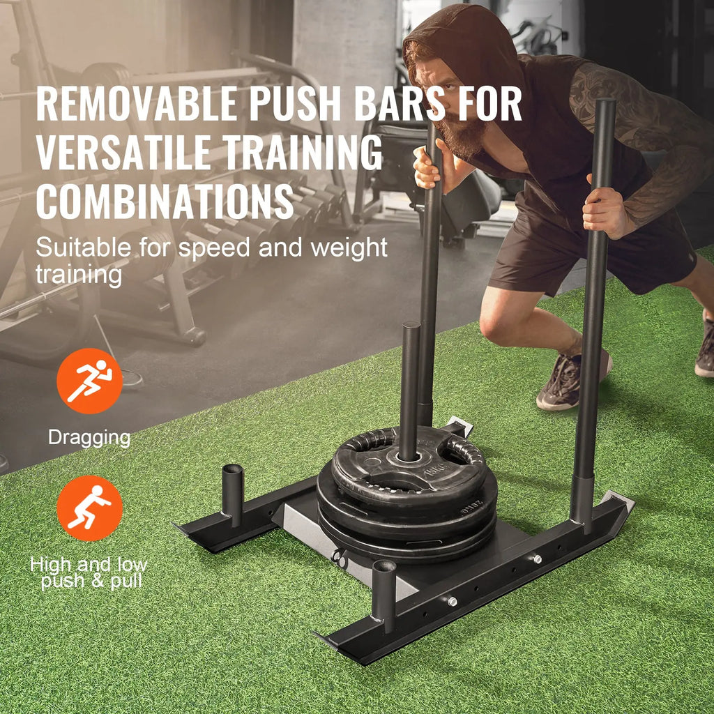 VEVOR Weight Training Pull Sled, Fitness Strength Speed Training Sled, Steel Power Sled Workout Equipment for Athletic Exercise and Speed Improvement Nova Trendz