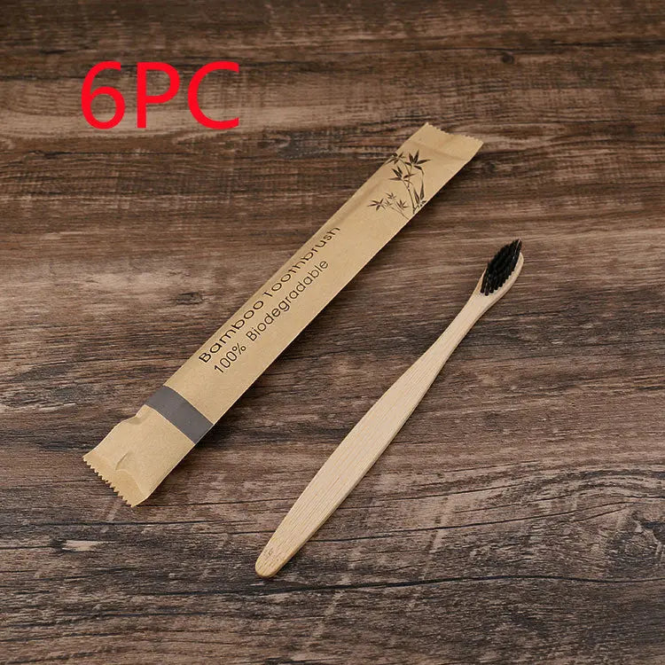 10Pcs Colorful Toothbrush Natural Bamboo Tooth Brush Set Soft Bristle Charcoal Teeth Eco Bamboo Toothbrushes Dental Oral Care (75g)50357526-C11-401