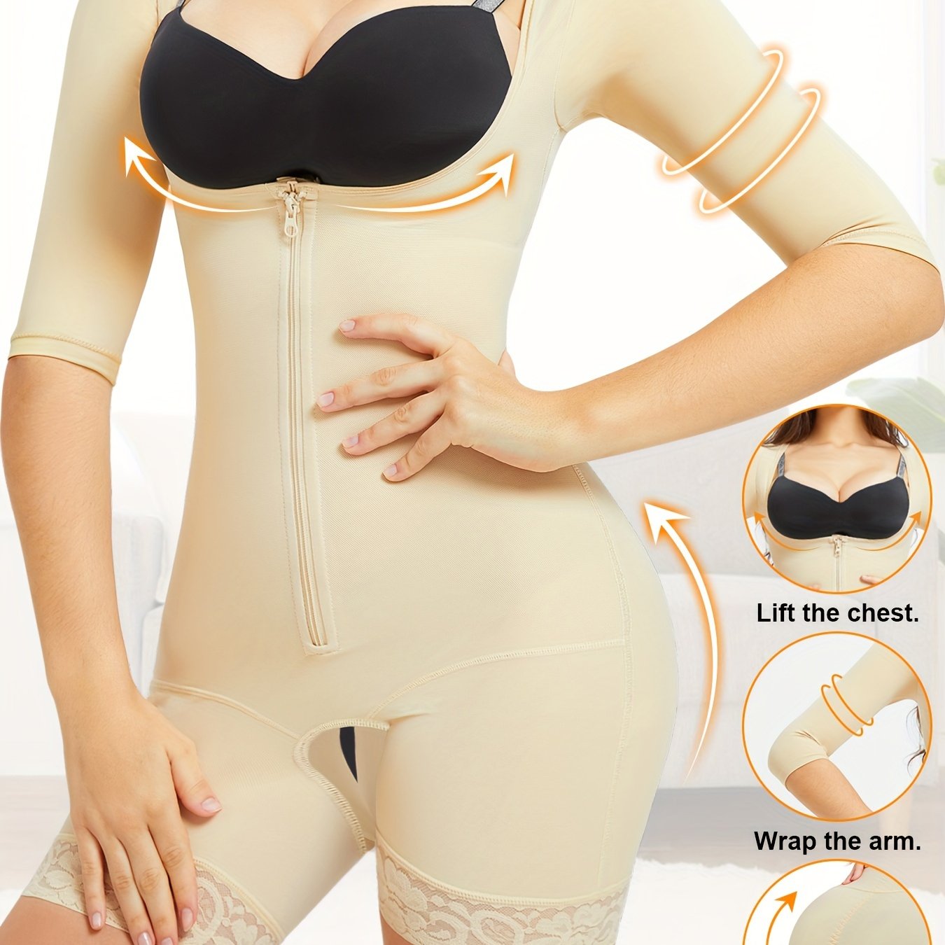 Postpartum Shaping Bodysuit - Waist Trainer Tummy Control Open Crotch Open Bust Slip Body Shaper - Breathable Fabric - For Women Postpartum Recovery & Shapewear - Suitable for Daily Wear & Exercise - Perfect Gift for New Moms