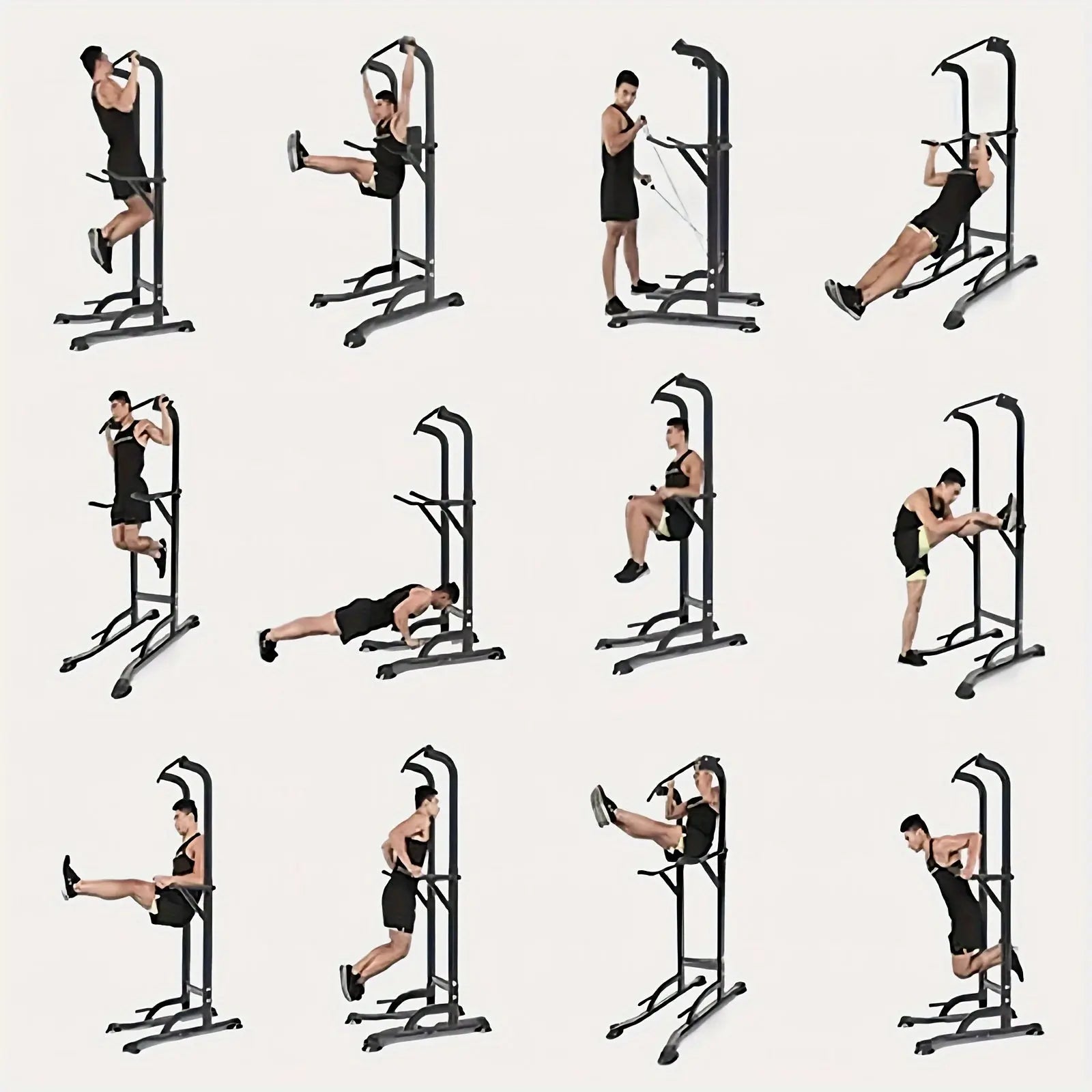 [Power Tower] Adjustable Power Tower | Pull Up Bar Stand Dip Station Workout Equipment Multi-Function Strength Training Exercise Equipment for Men Women Home Gym 330LBS Nova Trendz