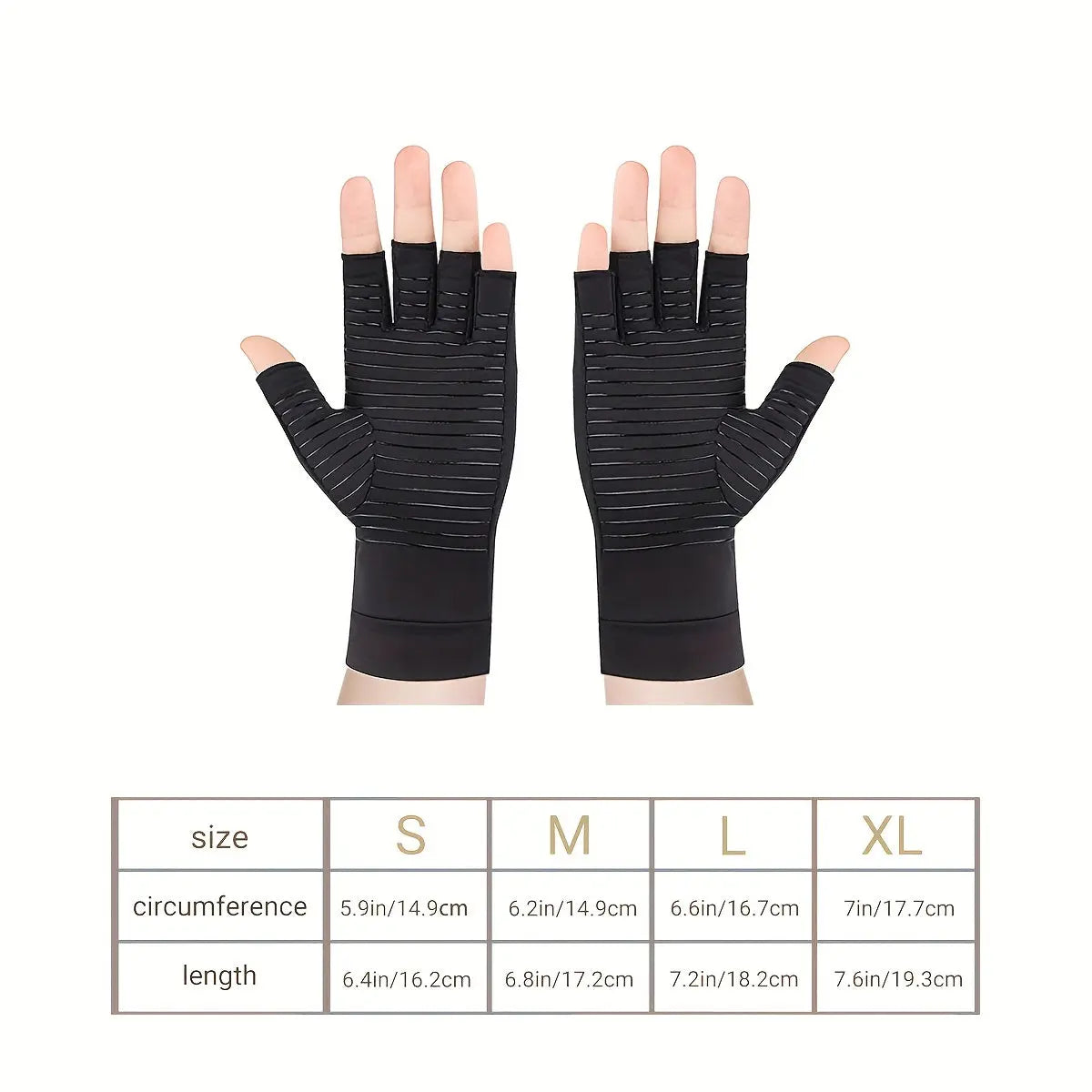 Copper Compression Half Finger Gloves for Hand Support - Cycling, Biking, Driving, Exercise, Training & Fitness Nova Trendz