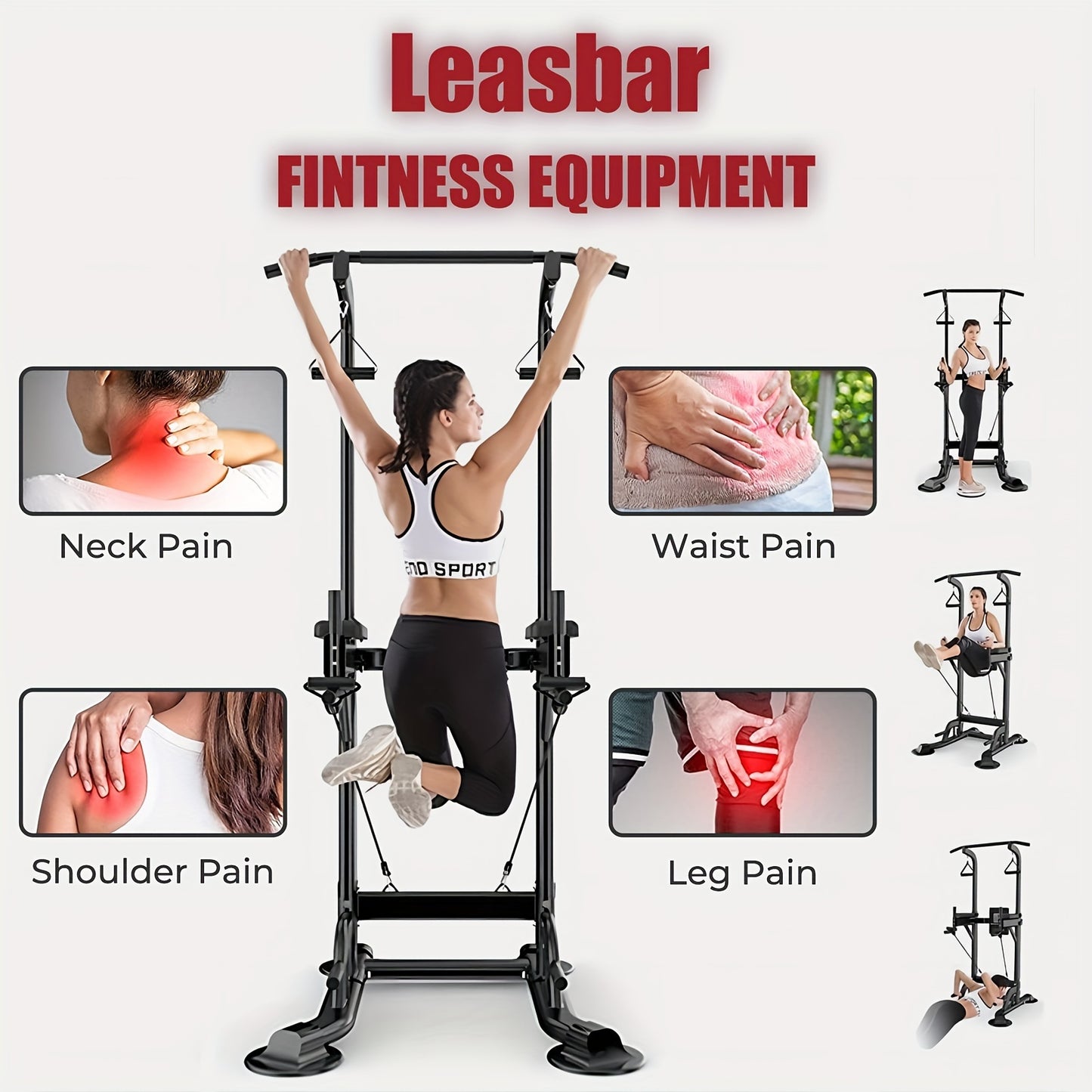 [Power Tower] Adjustable Power Tower | Pull Up Bar Stand Dip Station Workout Equipment Multi-Function Strength Training Exercise Equipment for Men Women Home Gym 330LBS