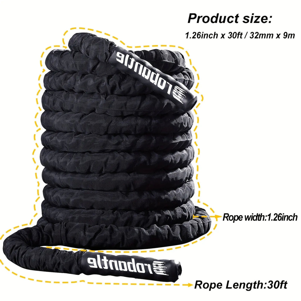 [Heavy Weighted Battle Rope Exercise] Battle Rope Workout Equipment Exercise Heavy Weighted Diameter Battle Rope with Protective Cover Exercise Equipment Core Strength Training Nova Trendz