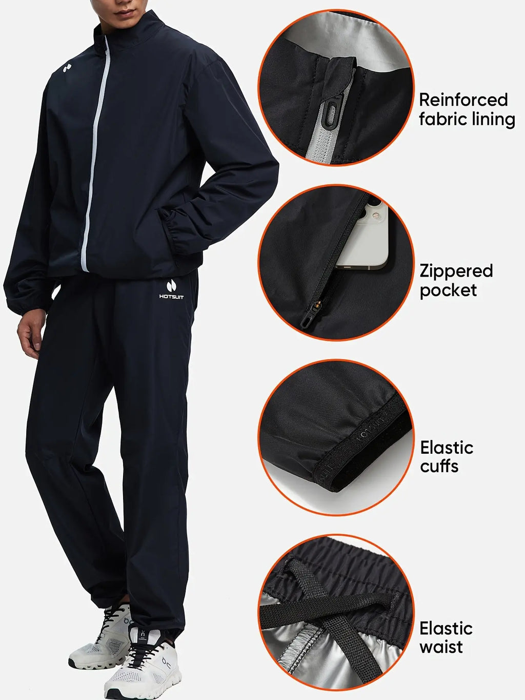HOTSUIT Sauna Suit for Men Weight Loss Boxing - Non Rip Sweat Suit for Men - Lightweight, Breathable Fabric - For Men - Suitable for Weight Loss, Exercise & Boxing - Ideal Gift for Fitness Enthusiasts Nova Trendz