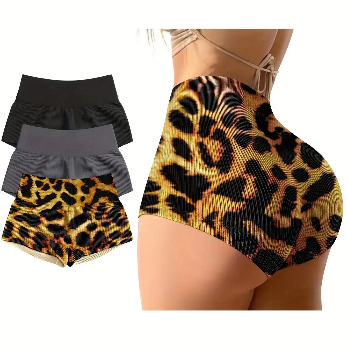 OQQ Women 3 Piece Yoga Shorts Sexy High Waist Booty Stretch Workout Exercise Hot Shorts Nova Trendz