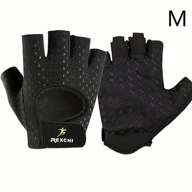 1 Pair of Premium Half Finger Fitness Gloves - Non-Slip, Breathable, and Protective for Weight Lifting, Gym, Dumbbell Exercise, Sports, and Cycling Nova Trendz
