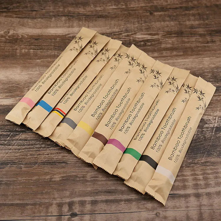 10Pcs Colorful Toothbrush Natural Bamboo Tooth Brush Set Soft Bristle Charcoal Teeth Eco Bamboo Toothbrushes Dental Oral Care (75g)50357526-C11-401