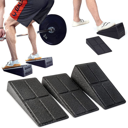 3-Pack Squat Wedge Blocks, 12-Inch Leg Stretcher Foam Slant Boards, Universal Fit PP Material for Squats, Calf Raises, Yoga, Knee Over Toe Workout Equipment - Black