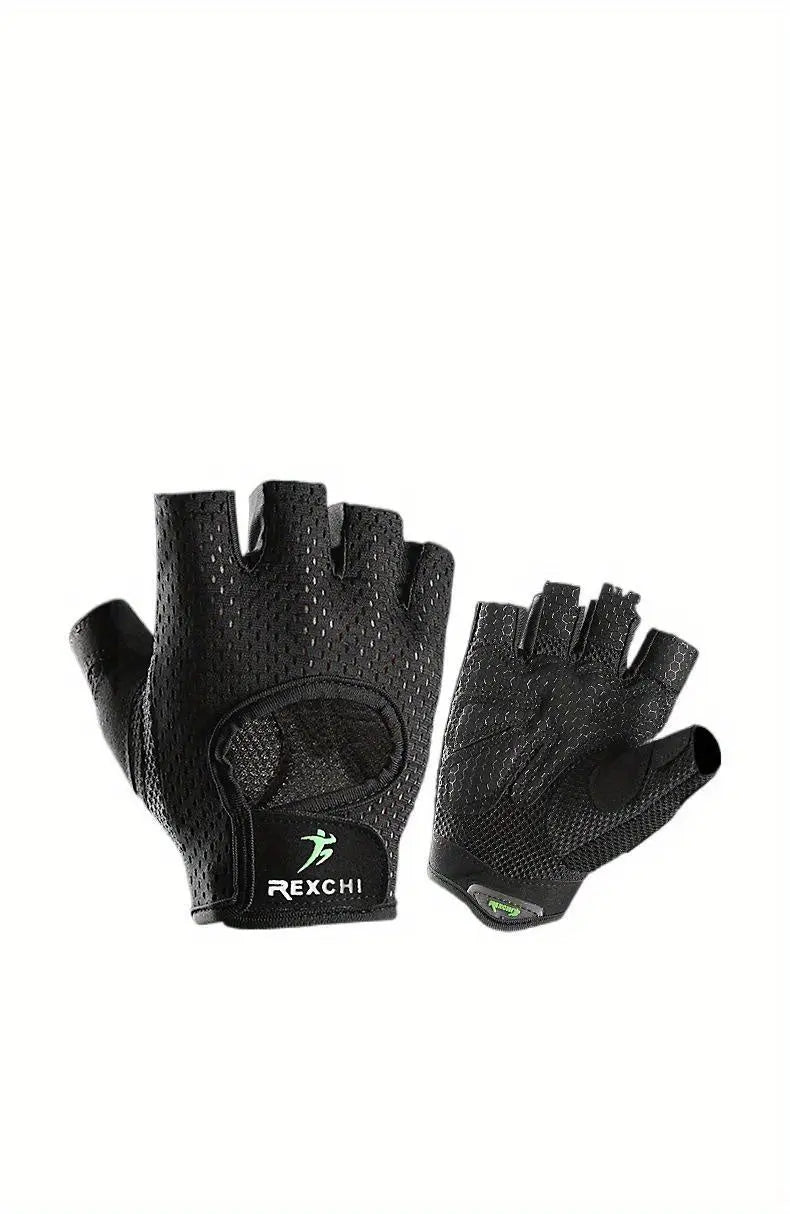 1 Pair of Premium Half Finger Fitness Gloves - Non-Slip, Breathable, and Protective for Weight Lifting, Gym, Dumbbell Exercise, Sports, and Cycling Nova Trendz