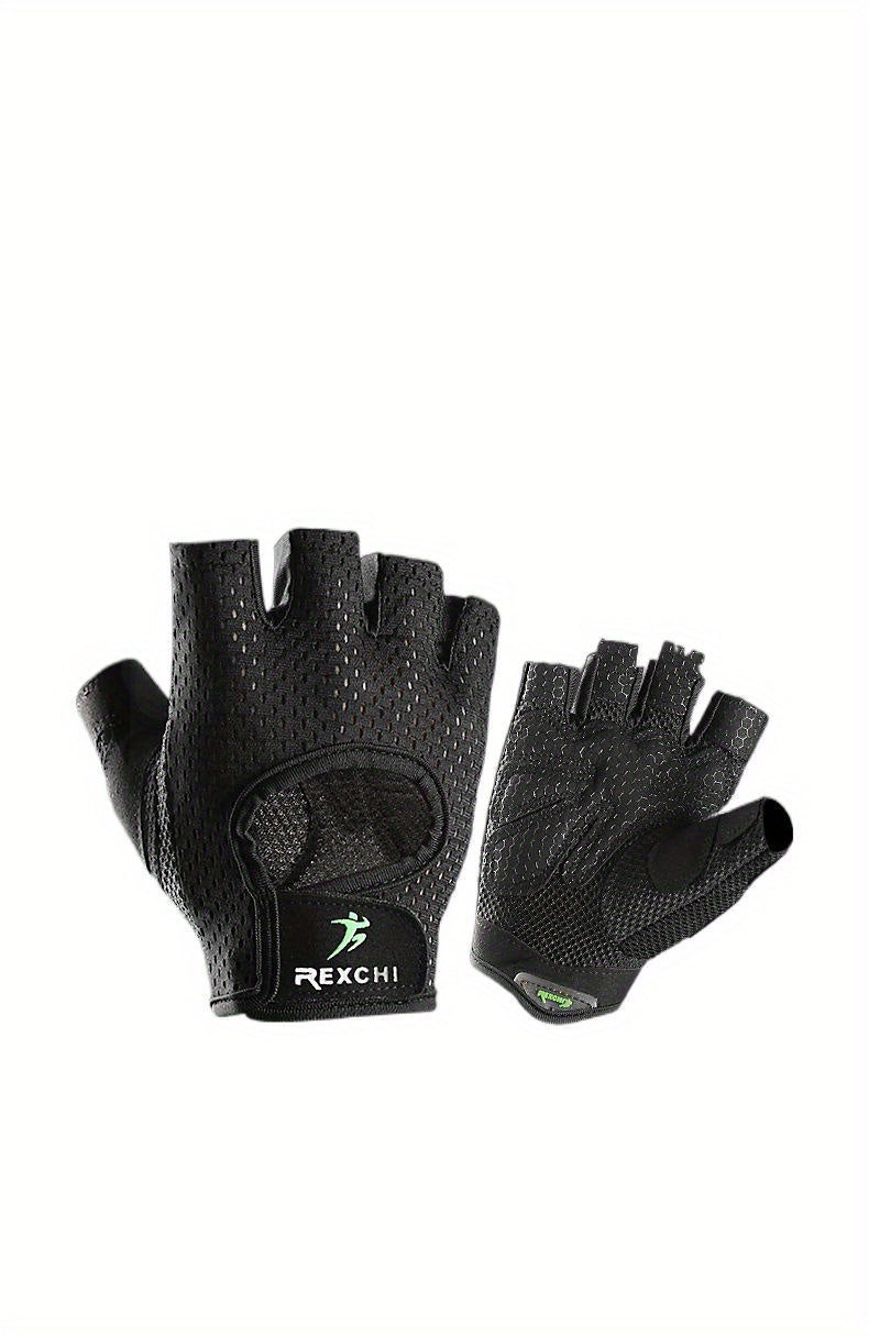 1 Pair of Premium Half Finger Fitness Gloves - Non-Slip, Breathable, and Protective for Weight Lifting, Gym, Dumbbell Exercise, Sports, and Cycling
