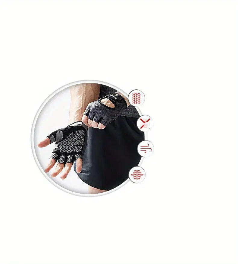 1 Pair of Premium Half Finger Fitness Gloves - Non-Slip, Breathable, and Protective for Weight Lifting, Gym, Dumbbell Exercise, Sports, and Cycling Nova Trendz