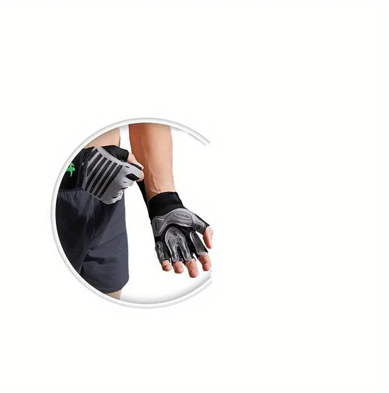 1 Pair of Premium Half Finger Fitness Gloves - Non-Slip, Breathable, and Protective for Weight Lifting, Gym, Dumbbell Exercise, Sports, and Cycling Nova Trendz