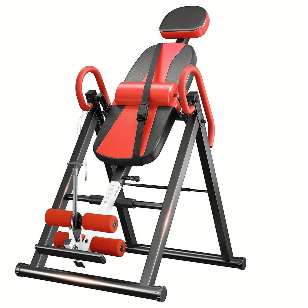 1pc Stainless Steel Gravity Inversion Table, Foldable Home Gym Back Spine Exercise Equipment for Indoor Fitness and Relief Nova Trendz