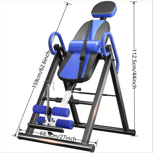 1pc Stainless Steel Gravity Inversion Table, Foldable Home Gym Back Spine Exercise Equipment for Indoor Fitness and Relief