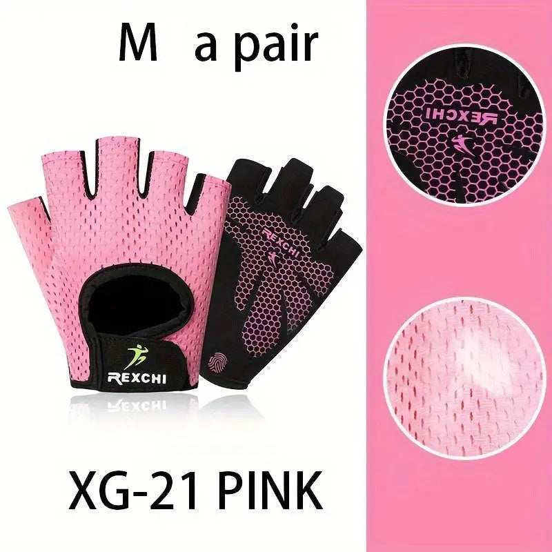 1 Pair of Premium Half Finger Fitness Gloves - Non-Slip, Breathable, and Protective for Weight Lifting, Gym, Dumbbell Exercise, Sports, and Cycling Nova Trendz