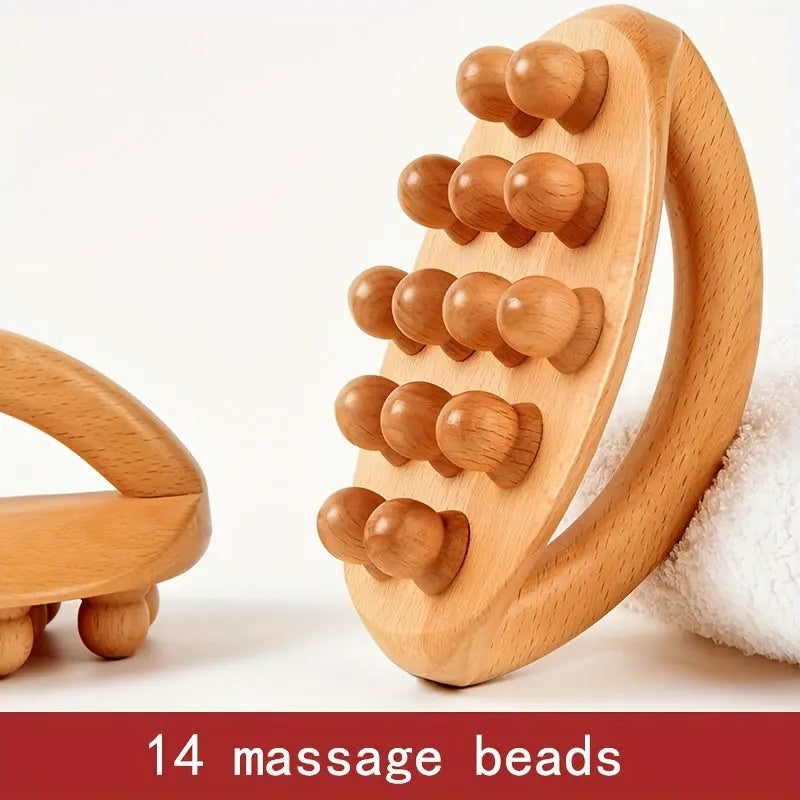 1/2pcs Massage Stick - Full Body Relaxation, Wooden Massage Tool for Back, Neck, Abandon, Hand, Leg, Waist, Relax Muscles tool After Exercise, Massager tool, Massage brush with 12 Smooth Beads Nova Trendz