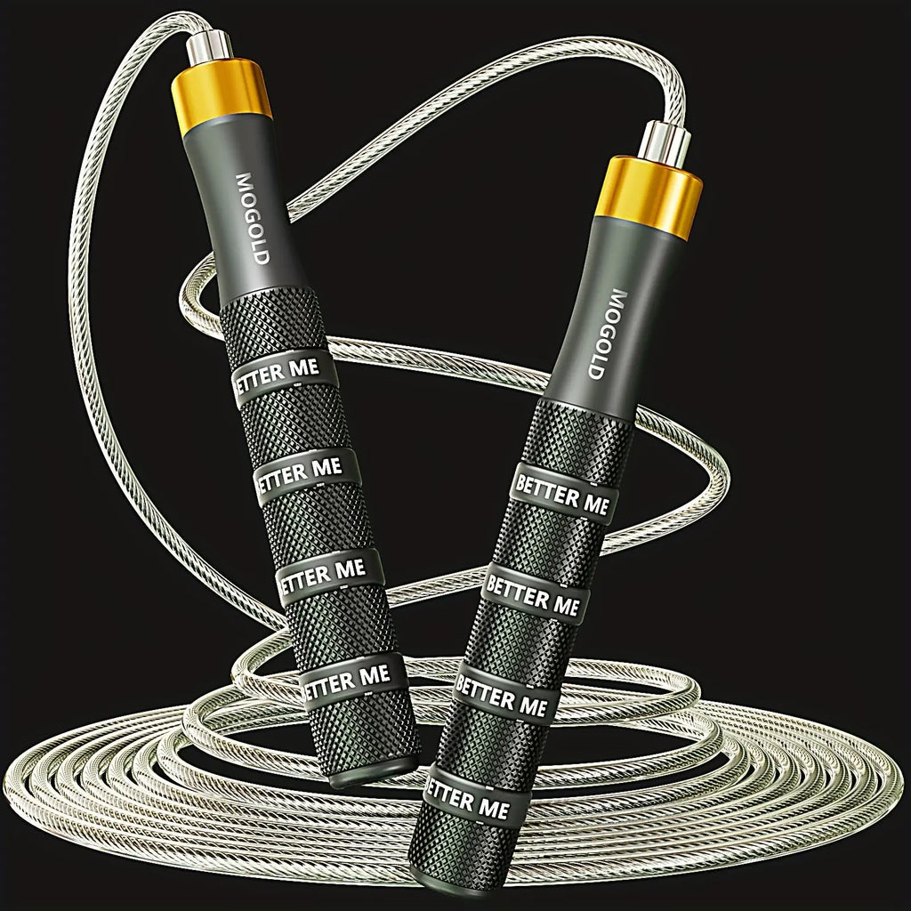 MOGOLD Professional Adjustable Speed Jump Rope - Exercise and Fitness Skipping Rope for Men and Women, Uncharged, Aluminum Alloy Handle, Suitable for Ages 14+ - 1pc Nova Trendz