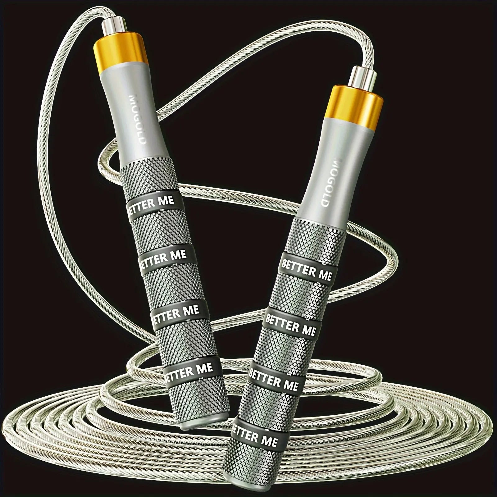 MOGOLD Professional Adjustable Speed Jump Rope - Exercise and Fitness Skipping Rope for Men and Women, Uncharged, Aluminum Alloy Handle, Suitable for Ages 14+ - 1pc Nova Trendz