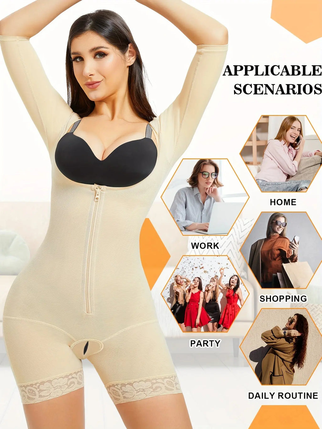 Postpartum Shaping Bodysuit - Waist Trainer Tummy Control Open Crotch Open Bust Slip Body Shaper - Breathable Fabric - For Women Postpartum Recovery & Shapewear - Suitable for Daily Wear & Exercise - Perfect Gift for New Moms Nova Trendz