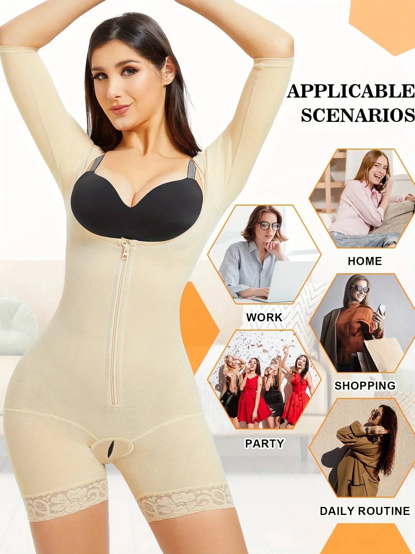 Postpartum Shaping Bodysuit - Waist Trainer Tummy Control Open Crotch Open Bust Slip Body Shaper - Breathable Fabric - For Women Postpartum Recovery & Shapewear - Suitable for Daily Wear & Exercise - Perfect Gift for New Moms Nova Trendz