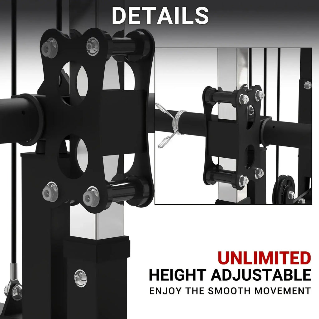 Home Gym LAT Machine - Ultimate Back Exercise Equipment for Low Strength Aids - Flip-Up Footplate, High and Low Pulley Station, Space-Saving Design for Effective Lat Pull Downs, Rows and More Nova Trendz