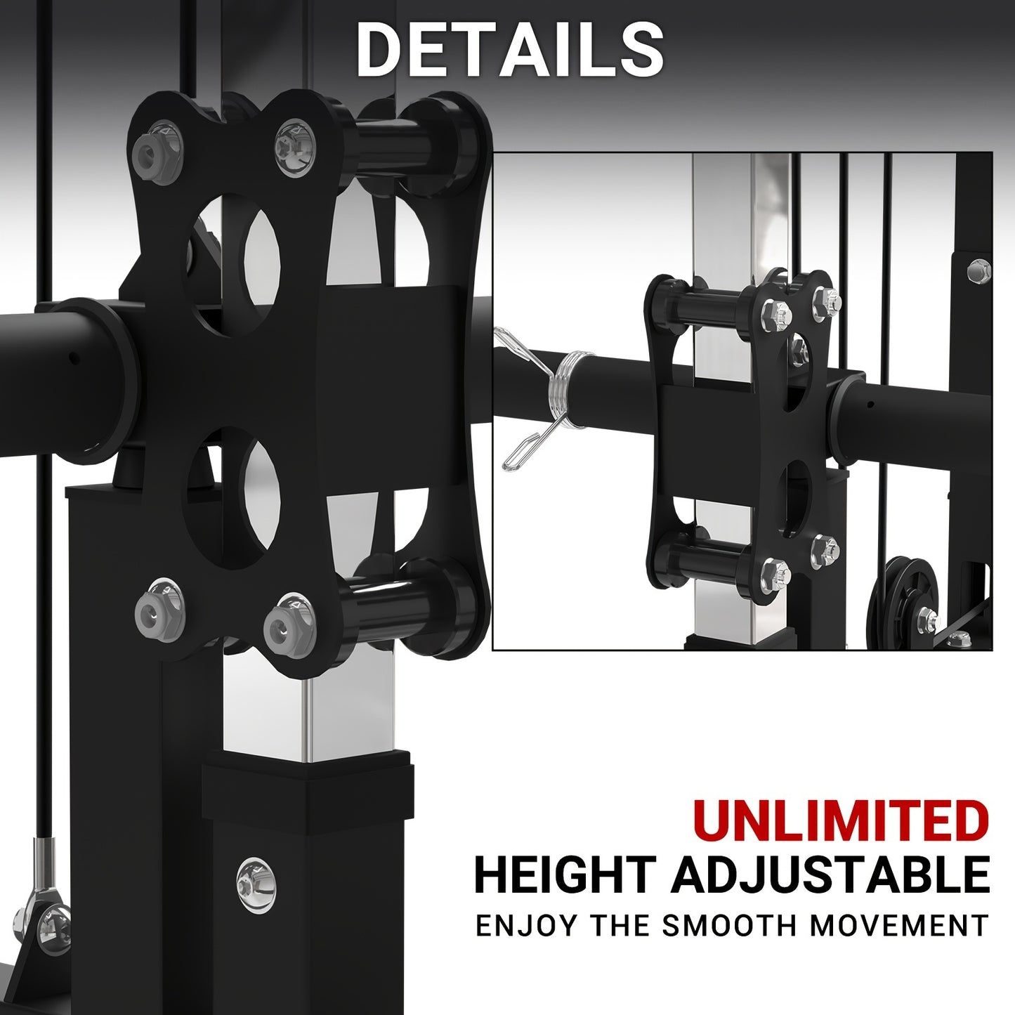 Home Gym LAT Machine - Ultimate Back Exercise Equipment for Low Strength Aids - Flip-Up Footplate, High and Low Pulley Station, Space-Saving Design for Effective Lat Pull Downs, Rows and More