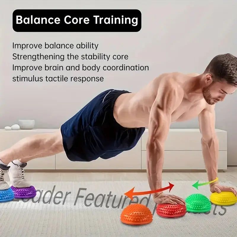 4-Pack Non-Slip PVC Balance Balls with Air Pump - Multi-Color Stability Balls for Yoga, Pilates, Gym & Tactile Relax | Foot Massage, Sensory Play & Balance Training | Ideal for Fitness, Easter, Mother’s Day Gifts, Pilates A Nova Trendz