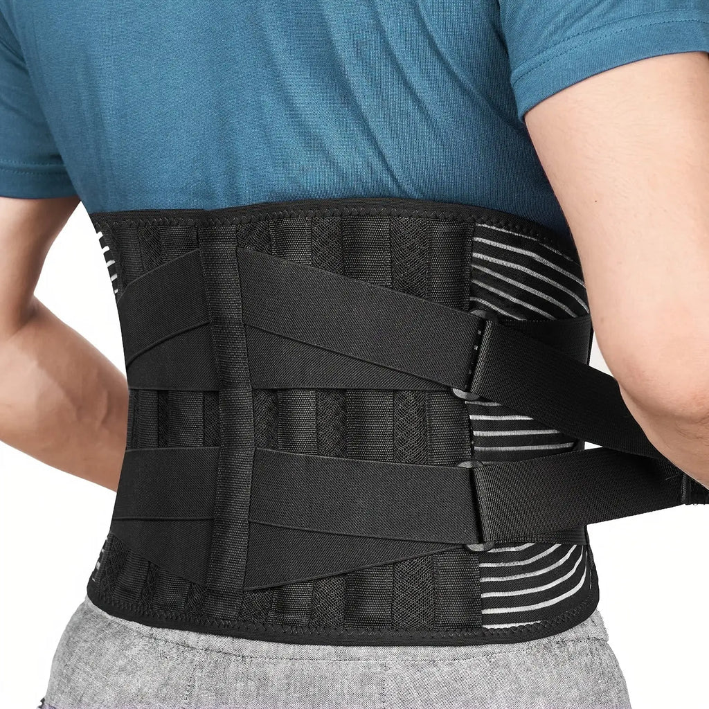 Adjustable Unisex Lumbar Support Belt, Breathable Waist Wrap for Gym, Yoga, Fitness, Exercise, Squat, Weightlifting - Hand Washable Buckle Closure Lower Back Brace Nova Trendz