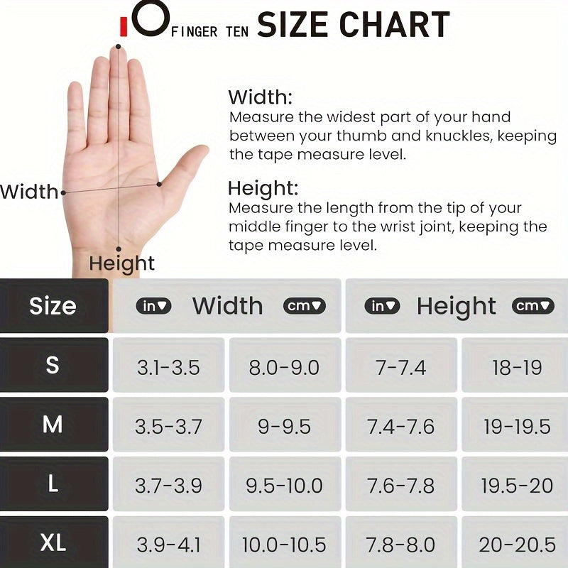 Full Finger Workout Gloves with Padding, Non Slip Extra Grip for Men Women - FINGER TEN Weight Lifting Touchscreen Gym Exercise Gloves for Cycling Climbing Hiking