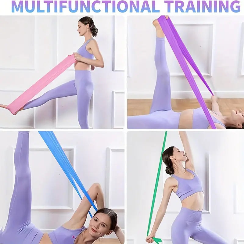 4pcs Yoga Resistance Bands Set - 4-Level TPE Elastic Bands for Fitness, Pilates & Strength Training, Perfect Gift for Fitness Enthusiasts, Fitness Essentials|Colorful Resistance Bands|Durable Exercise Equipment Nova Trendz