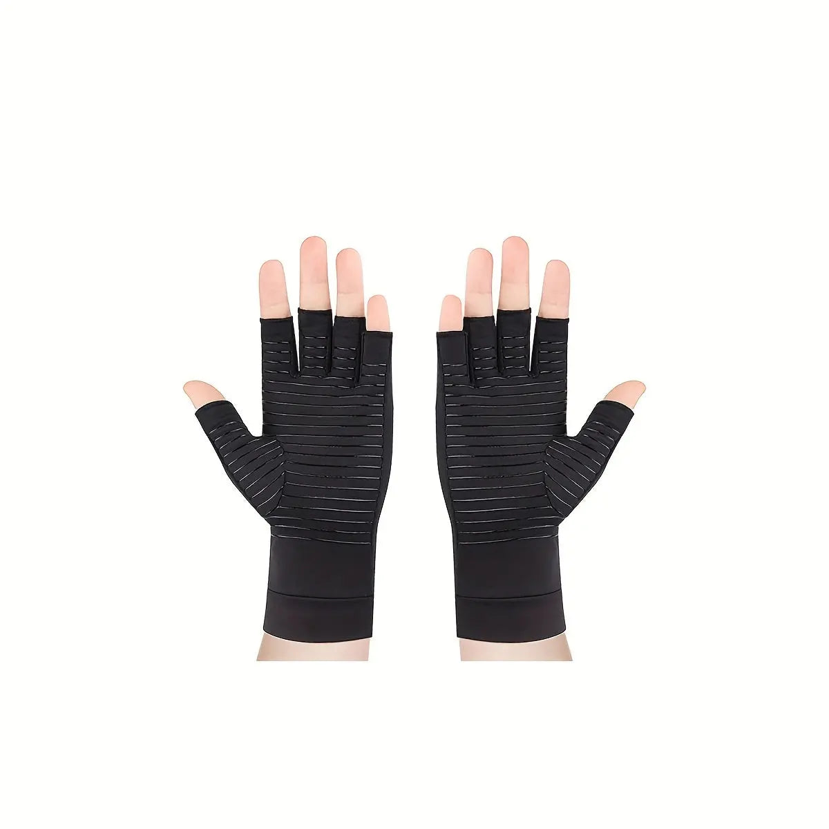 Copper Compression Half Finger Gloves for Hand Support - Cycling, Biking, Driving, Exercise, Training & Fitness Nova Trendz
