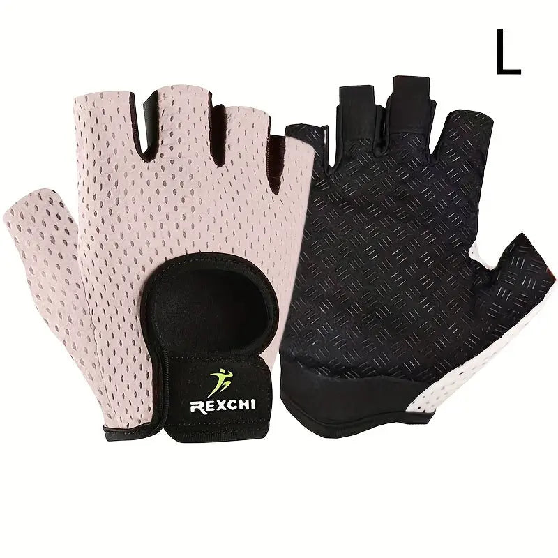 1 Pair of Premium Half Finger Fitness Gloves - Non-Slip, Breathable, and Protective for Weight Lifting, Gym, Dumbbell Exercise, Sports, and Cycling Nova Trendz