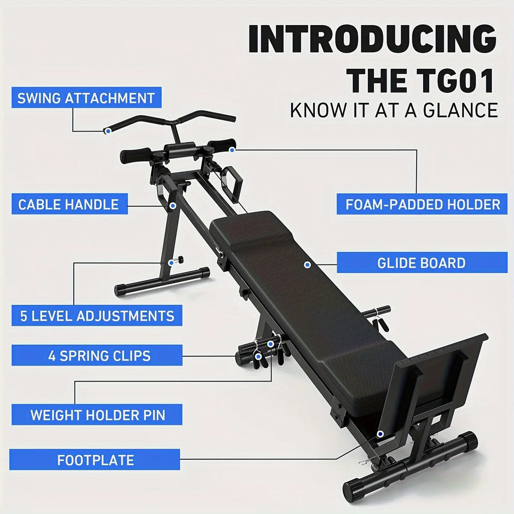 1 Total Gym Bench Press - Versatile Indoor Home Gym Workout Equipment, Black Iron with Adjustable Backrest and Arm Support, Ideal for Full Body Strength Training, Gym Accessories Nova Trendz