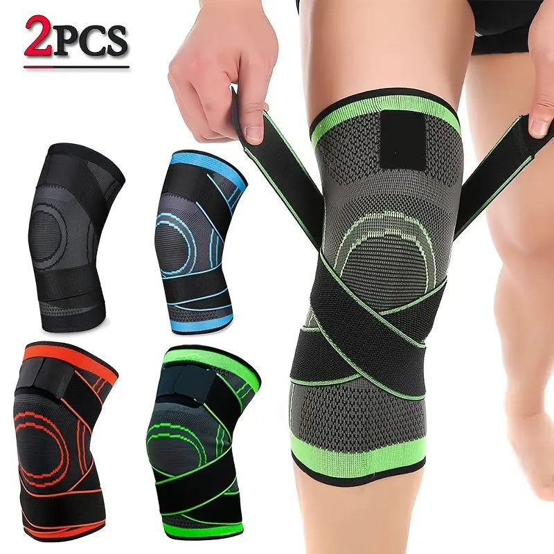 (2pcs) Order A Size Up Get Maximum Knee Support & Arthritis Relief For Men & Women - Adjustable Strap Wrap For Running, Cycling & Exercise! Nova Trendz