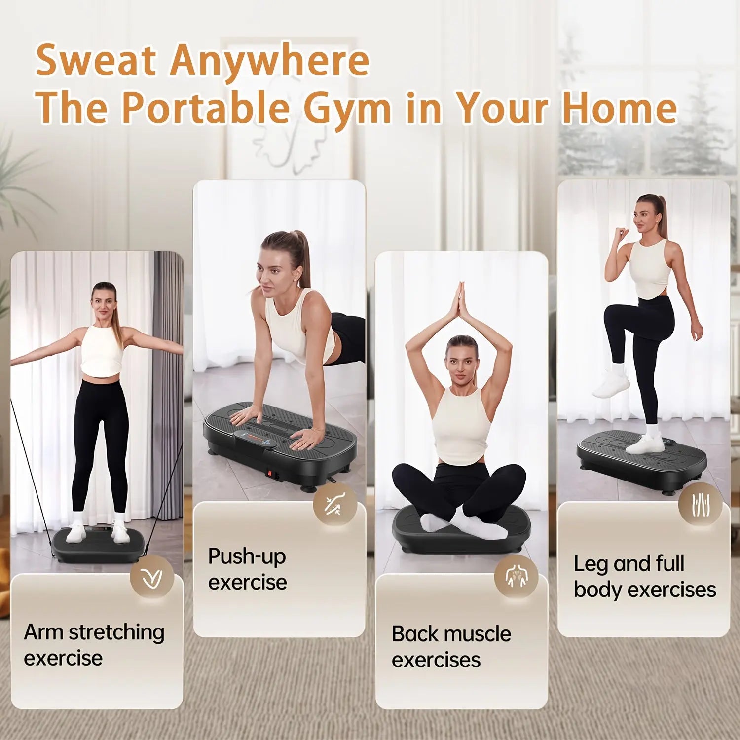 Fitness Pedel/ Vibration Plate Exercise Machine, Multiple Preset Modes Vibration Platform, Whole Body Workout Exercise Machine For Body Building, Quiet And Portable, Ideal Home Gym Workout Equipment, Perfect Gift, Without Bat Nova Trendz