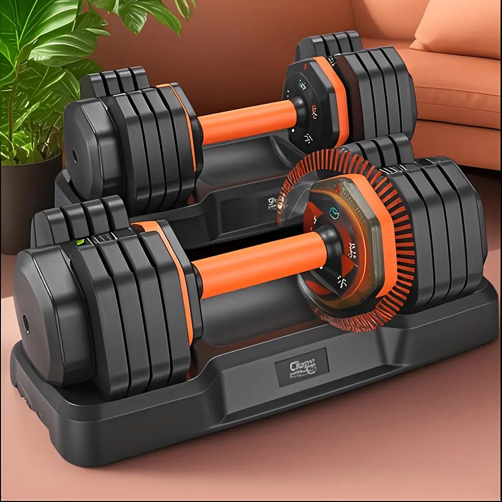 [UKEEP Dumbbells] UKEEP 25LB Adjustable Dumbbells | A Pair, Adjustable Weights Dumbbells Set, Anti-Slip Fast By Turning Handle, Black Dumbbell with Tray, Hand Grip, Dumbbell, Barbell, Kettlebell, Home Gym Fitness Workout Equi Nova Trendz
