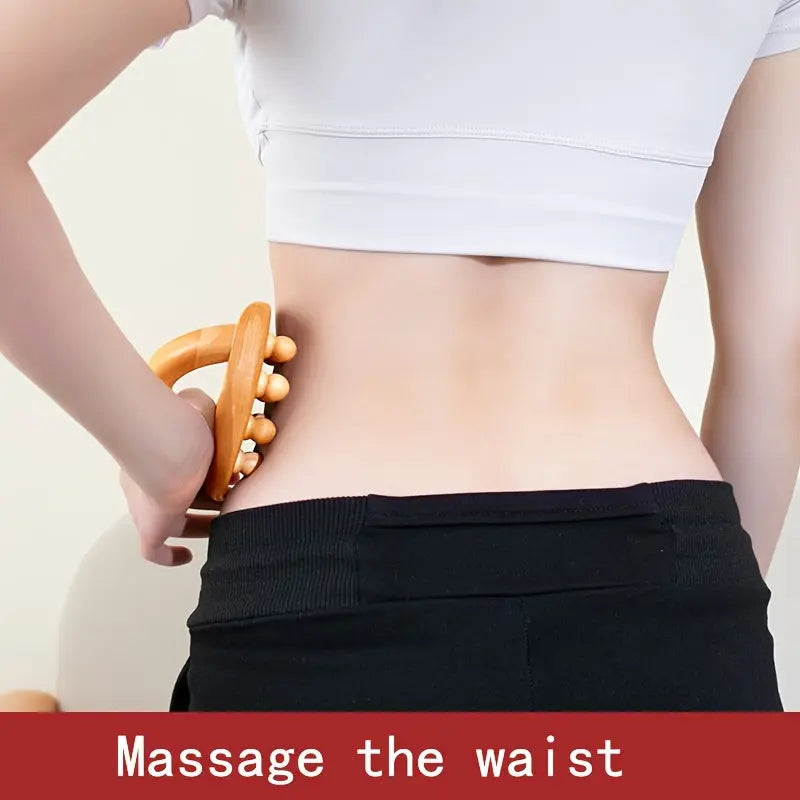 1/2pcs Massage Stick - Full Body Relaxation, Wooden Massage Tool for Back, Neck, Abandon, Hand, Leg, Waist, Relax Muscles tool After Exercise, Massager tool, Massage brush with 12 Smooth Beads Nova Trendz