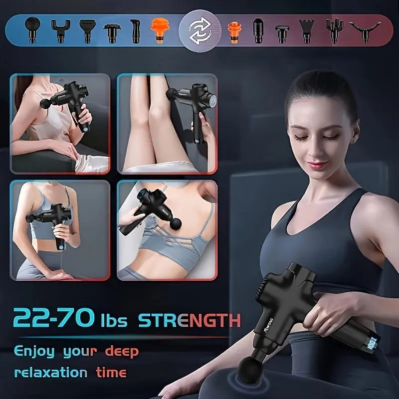 NEW TAG Muscle Massage Gun Upgraded Muscle Massage Gun Silent Portable Electric Massager Deep Tissue Massager Suitable for muscle relaxation after exercise Fitness training supplies Nova Trendz