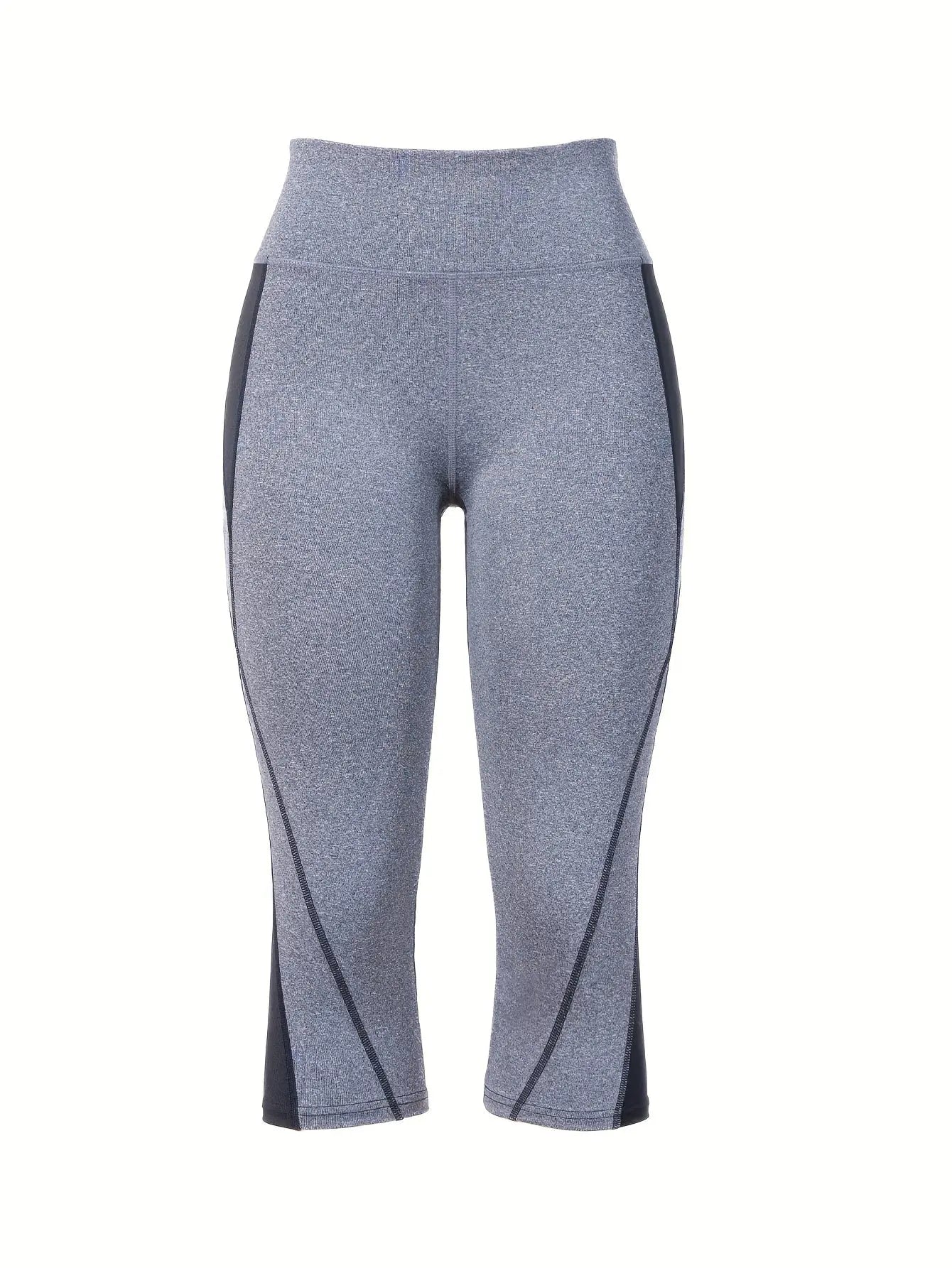 Women's Activewear: Contrast Color Yoga Sports Capri Leggings - Perfect for Workout & Exercise! Nova Trendz