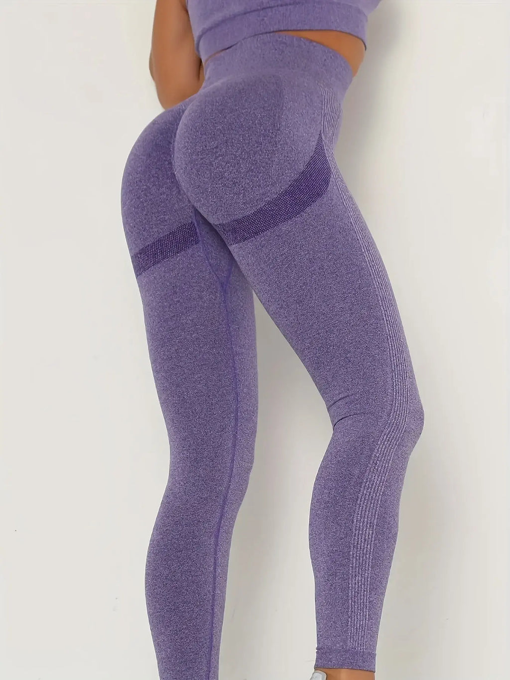 Seamless High Waist Stretchy Sports Tight Pants, Solid Slimming Yoga Fitness Workout Gym Exercise Leggings, Women's Activewear Nova Trendz